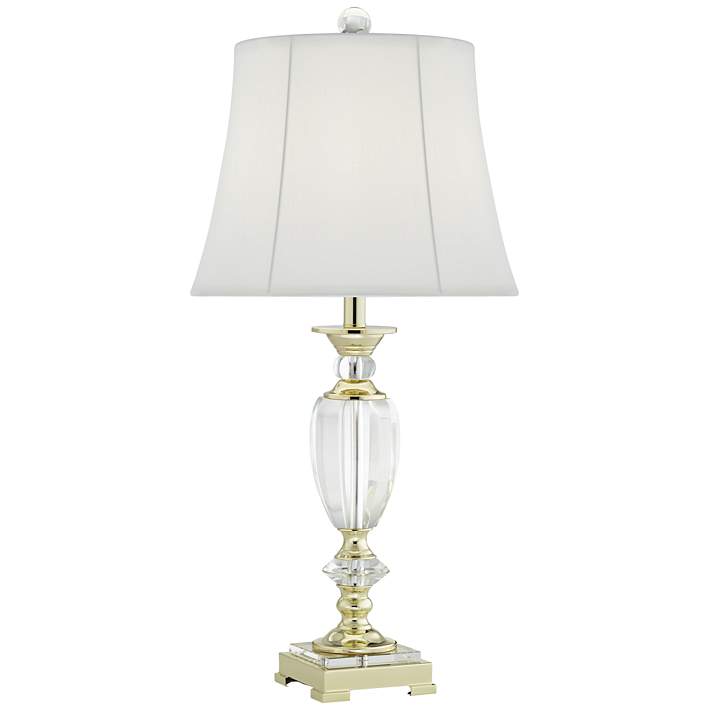 Delaney Crystal and Brass Table Lamp with Tabletop Dimmer