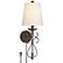 Delaney Dark Bronze Scrolling Pin-up Wall Lamp