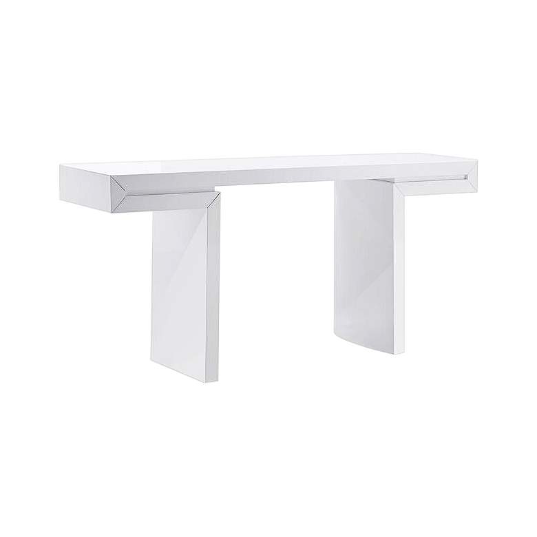 Image 1 Delaney High-Gloss White Lacquer Console Table