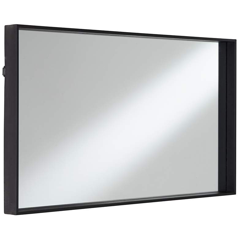 Image 7 Delaney Matte Black 24 inchx42 inch Rectangular Wall Mirror more views