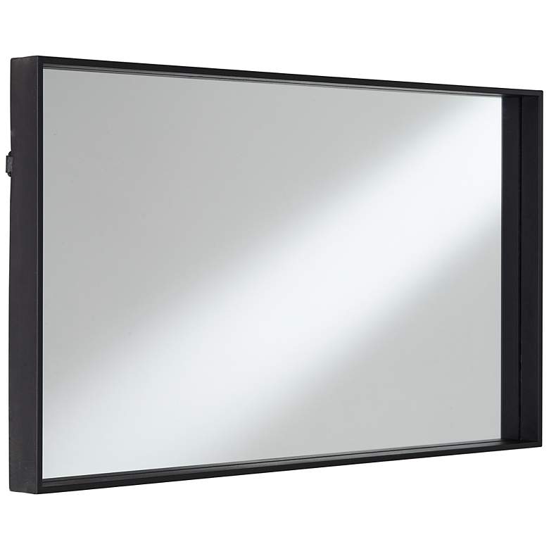 Image 6 Delaney Matte Black 24" x 42" Rectangular Wall Mirrors Set of 2 more views