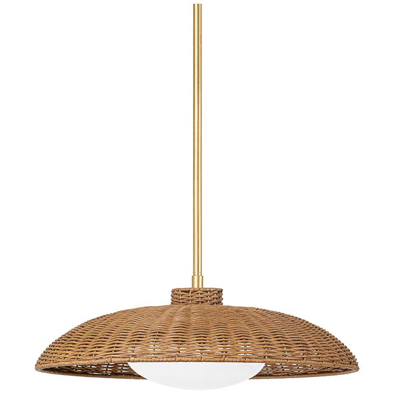 Image 1 Delano 1 Light XL Pendant Vint Gld Leaf
