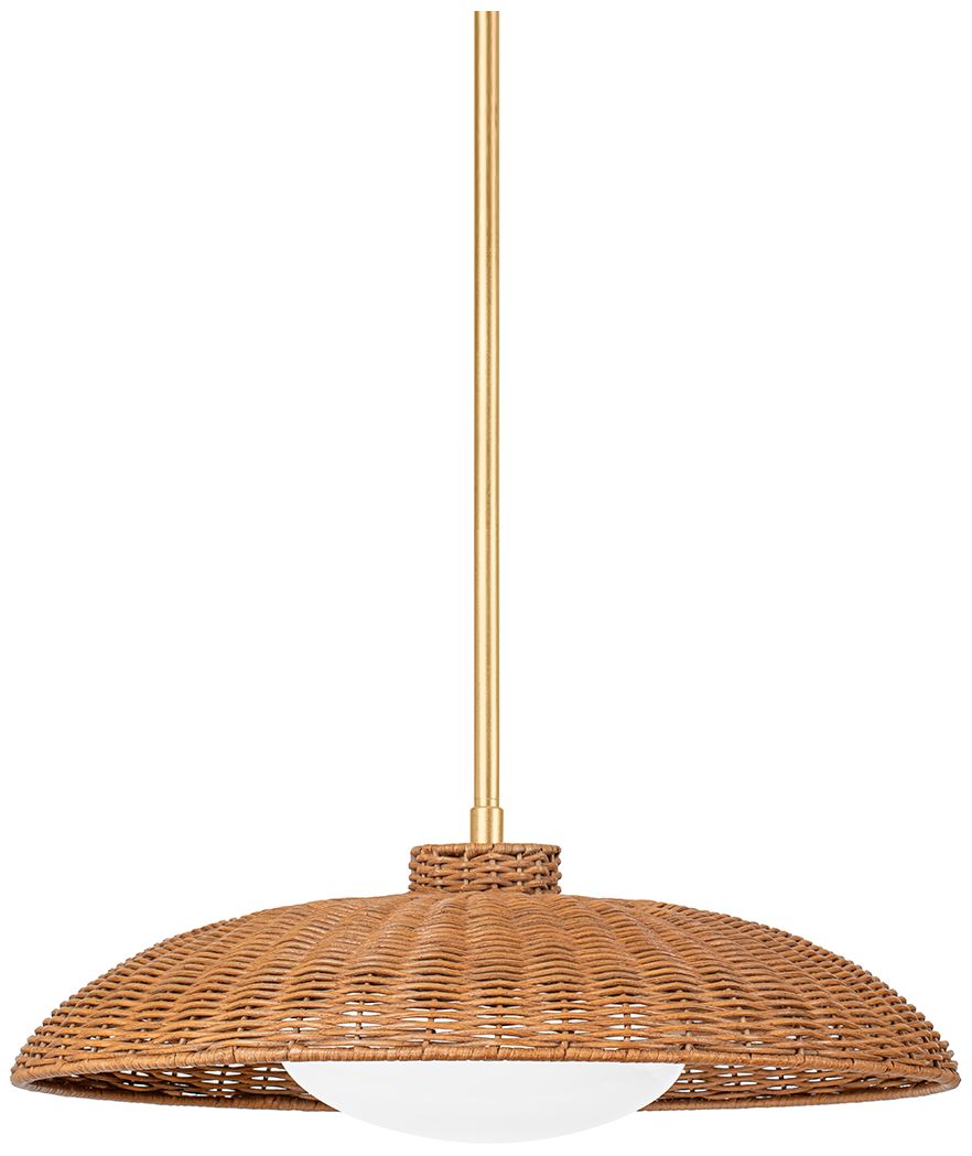 Image 2 Delano 1 Light XL Pendant Vint Gld Leaf more views