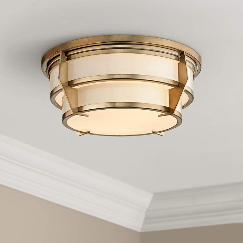Image 1 Delano 16 inch Wide Champagne Silver Leaf Tiered Ceiling Light