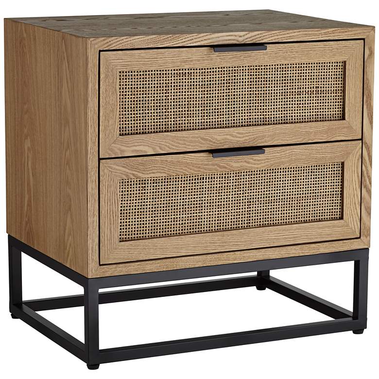 Image 2 Delano 21 3/4" Wide Natural Wood 2-Drawer Cabinet