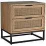2_Delano 21 3/4" Wide Natural Wood 2-Drawer Cabinet