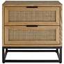 7_Delano 21 3/4" Wide Natural Wood 2-Drawer Cabinet more views