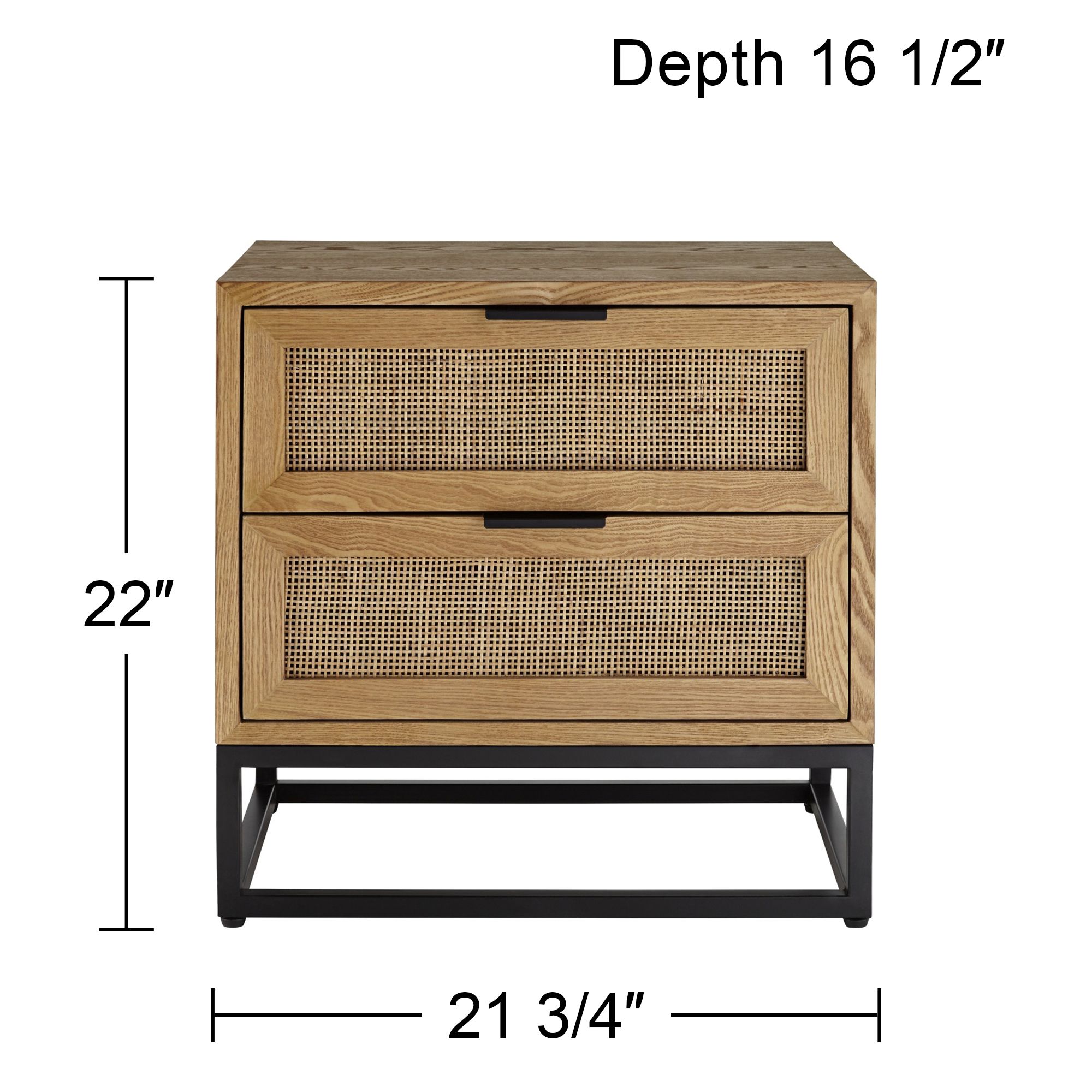 Delano 21 3/4" Wide Natural Wood 2-Drawer Cabinets Set of 2