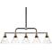 Delano 42"W Antique Brass and Black 5-Light Island Pendant