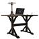 Delano 48" Wide Antique Black Wood Rectangular Trestle Desk