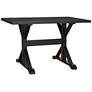 4_Delano 48" Wide Antique Black Wood Rectangular Trestle Desk more views