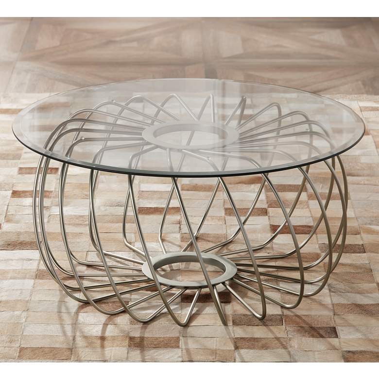 Image 1 Delano Satin-Plated Round Coffee Table