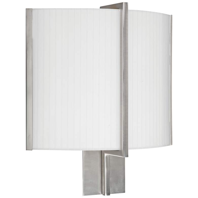 Image 1 Delany 15" High Satin Nickel LED Wall Sconce w/ White Shade