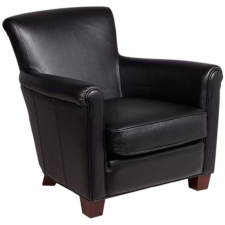 Image 1 Delany Split and Top Grain Black Leather Chair