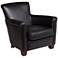 Delany Split and Top Grain Black Leather Chair