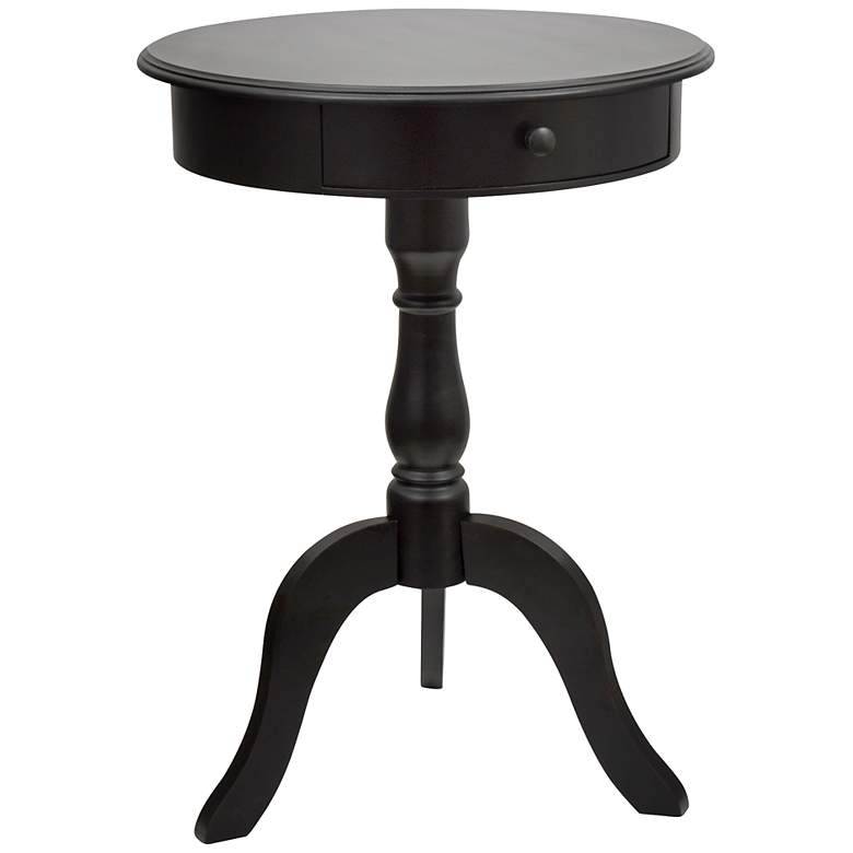 Image 1 Delara Black 1-Drawer Storage Pedestal Table