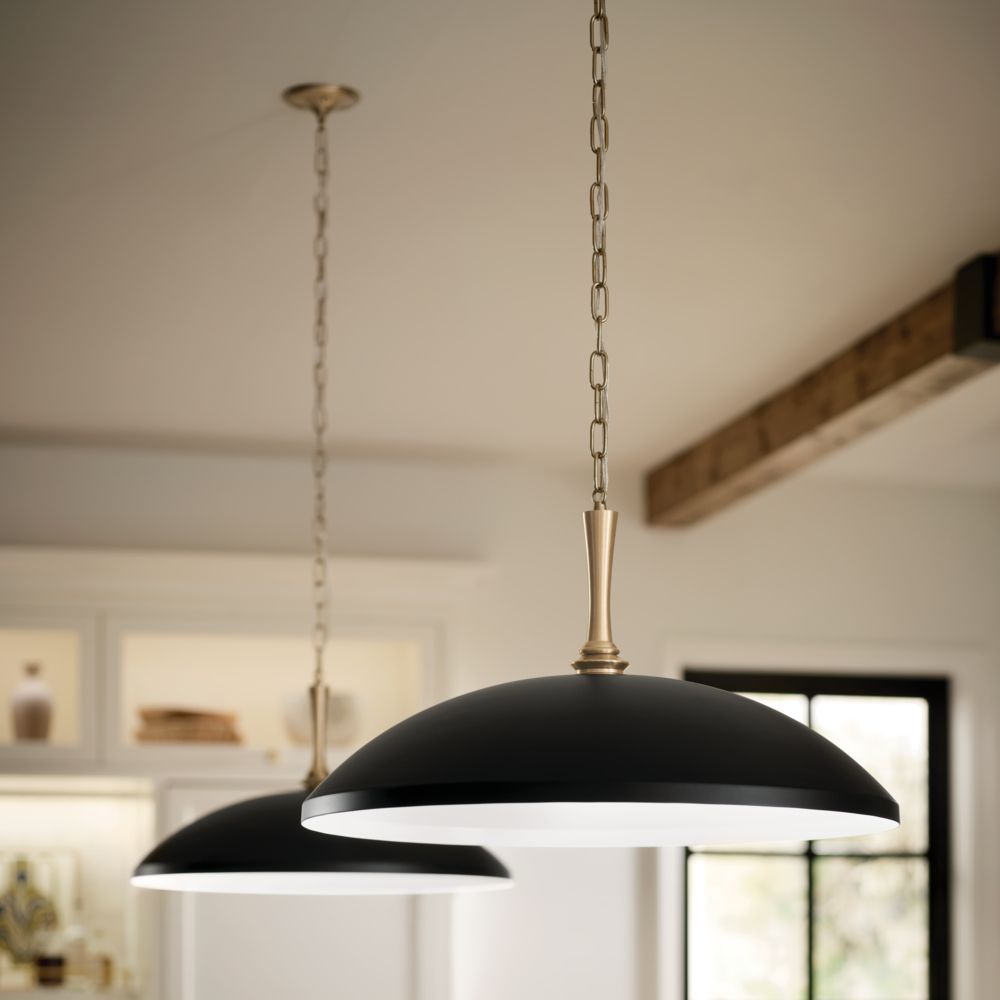 Delarosa 20 1/4"W Black and Champagne Bronze Pendant Light