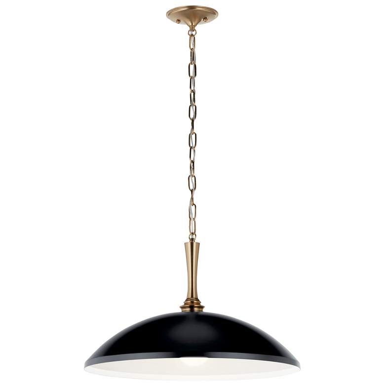 Image 2 Delarosa 20 Inch 1 Light Pendant in Black and Champagne Bronze