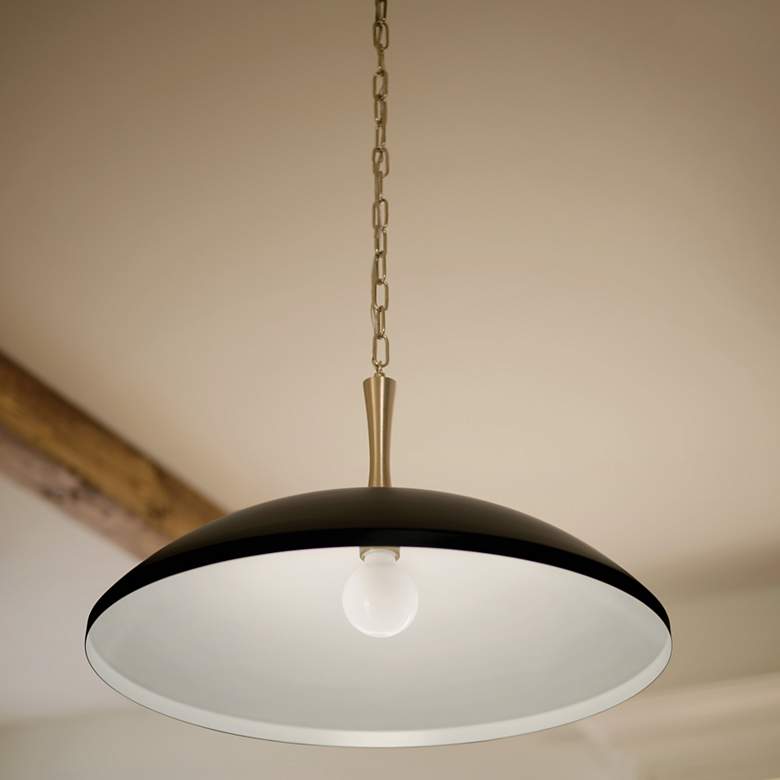 Image 1 Delarosa 20 Inch 1 Light Pendant in Black and Champagne Bronze