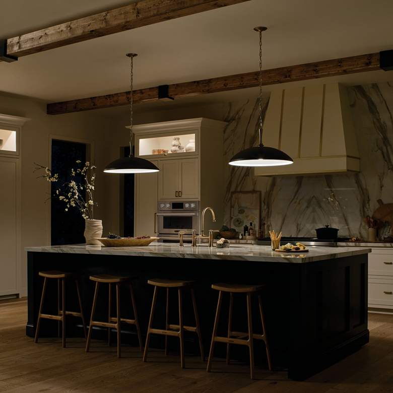 Image 7 Delarosa 20 Inch 1 Light Pendant in Black and Champagne Bronze more views