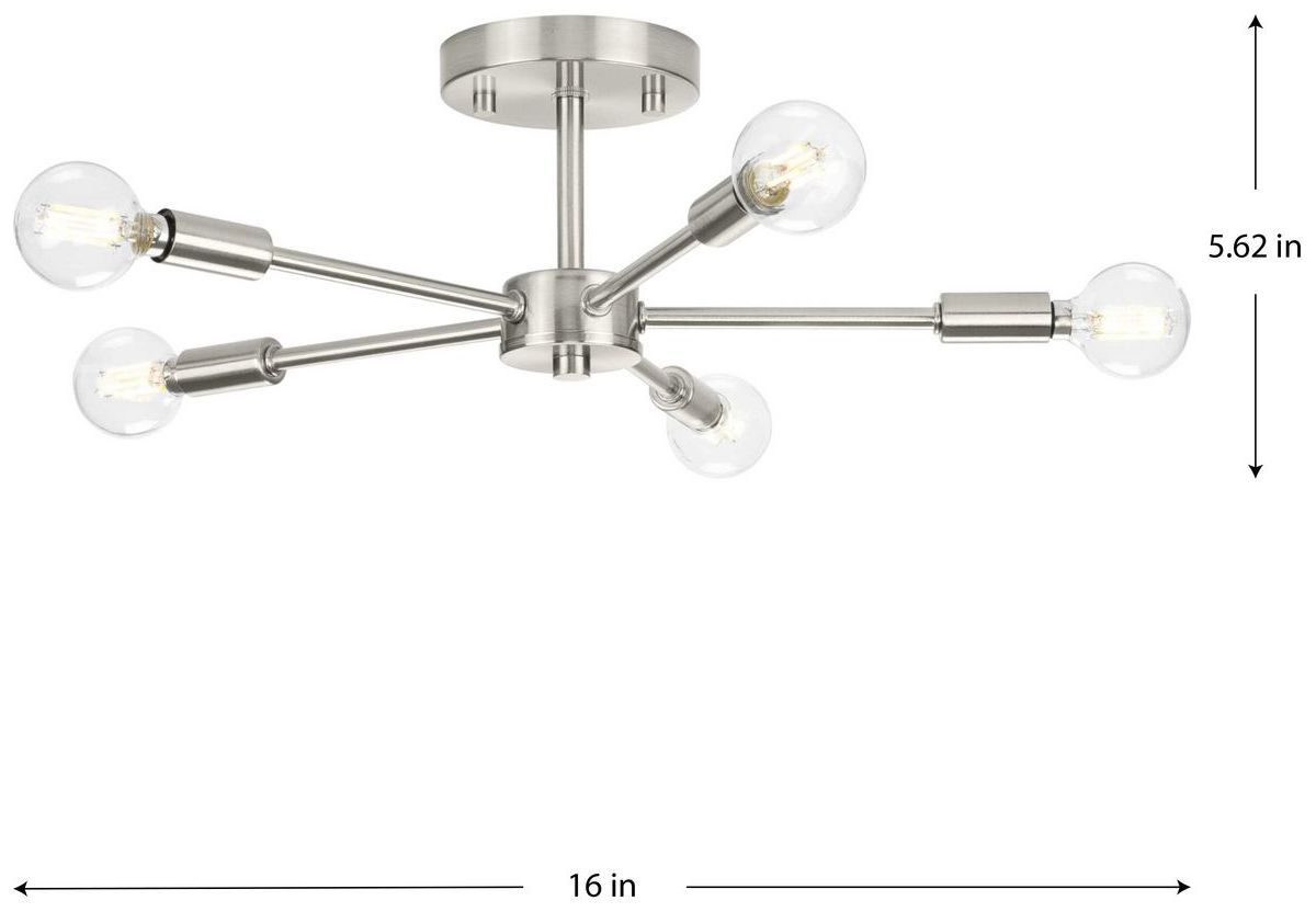 Image 4 Delayne Collection Five-Light Semi-Flush Mount Light more views