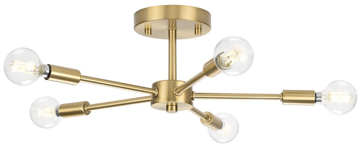 Delayne Collection Five-Light Semi-Flush Mount Light