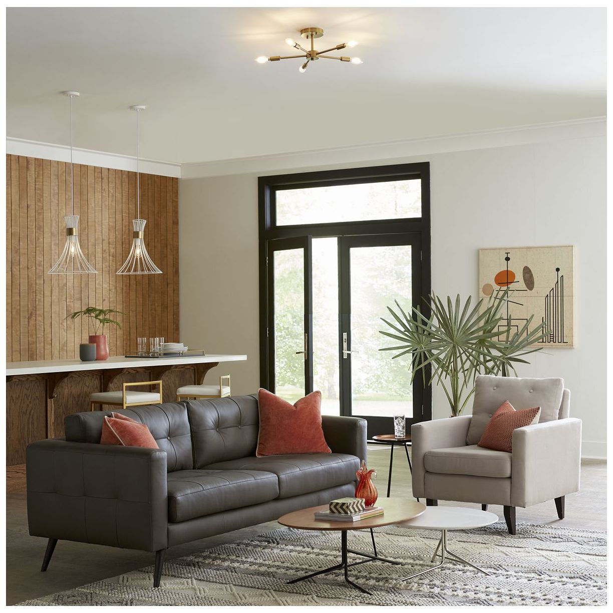 Image 3 Delayne Collection Five-Light Semi-Flush Mount Light more views