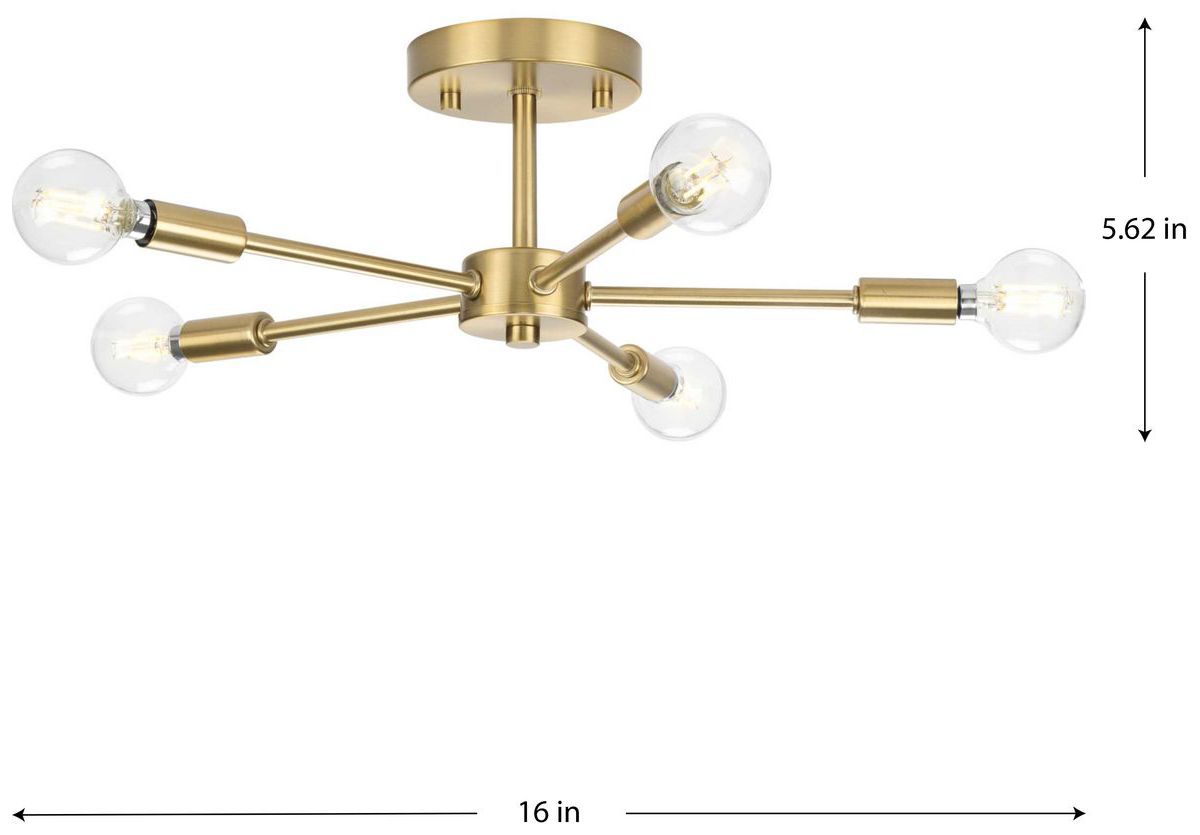 Image 4 Delayne Collection Five-Light Semi-Flush Mount Light more views