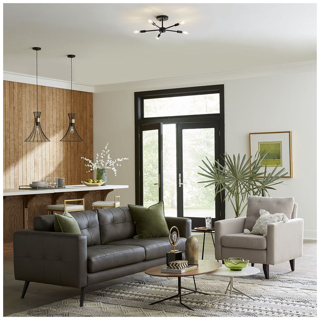 Image 3 Delayne Collection Five-Light Semi-Flush Mount Light more views