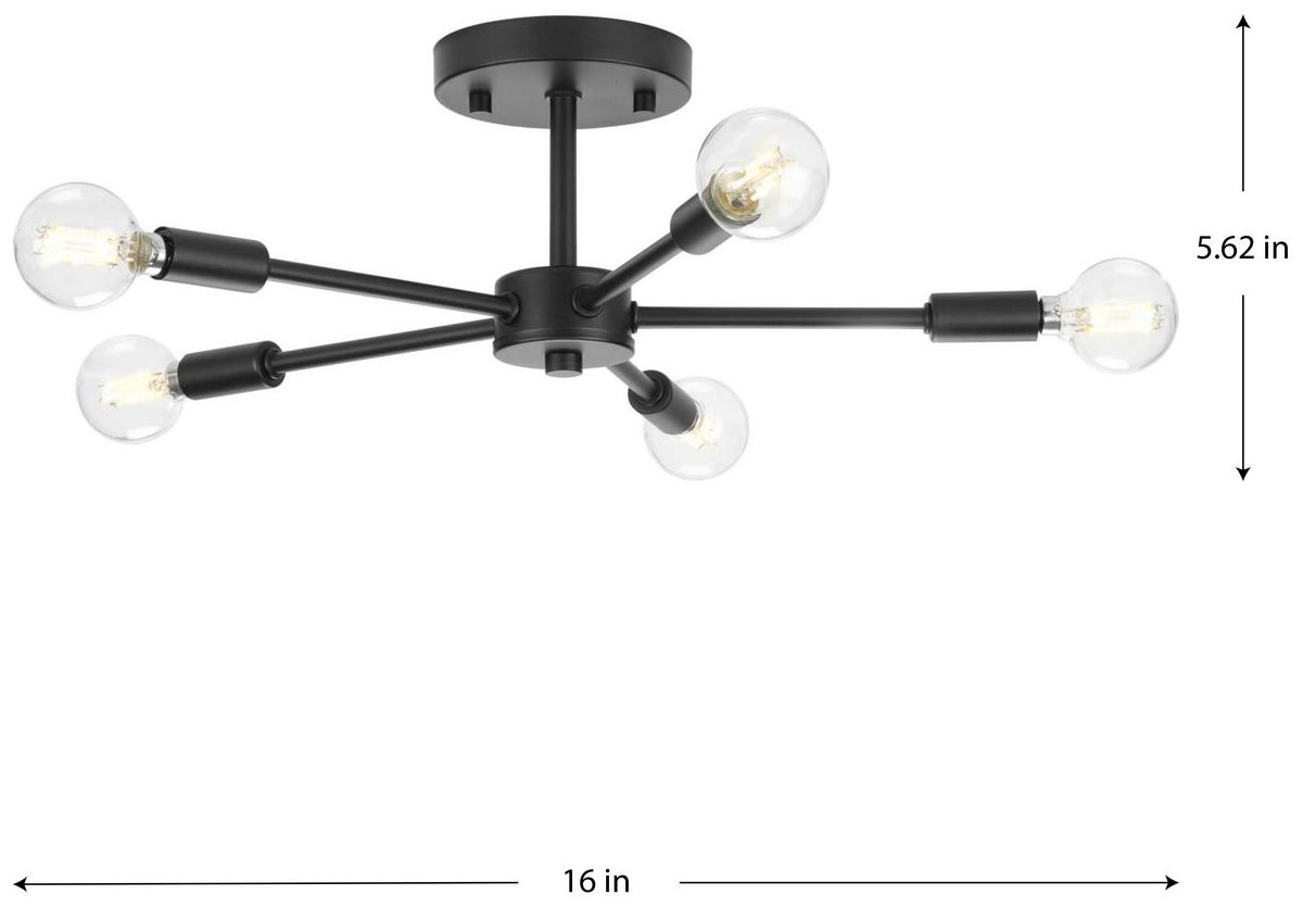 Image 4 Delayne Collection Five-Light Semi-Flush Mount Light more views