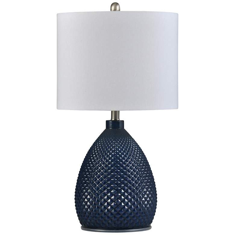 Image 1 Delevan Navy Blue Glass Table Lamp