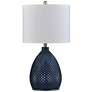 Delevan Navy Blue Glass Table Lamp