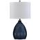 Delevan Navy Blue Glass Table Lamp
