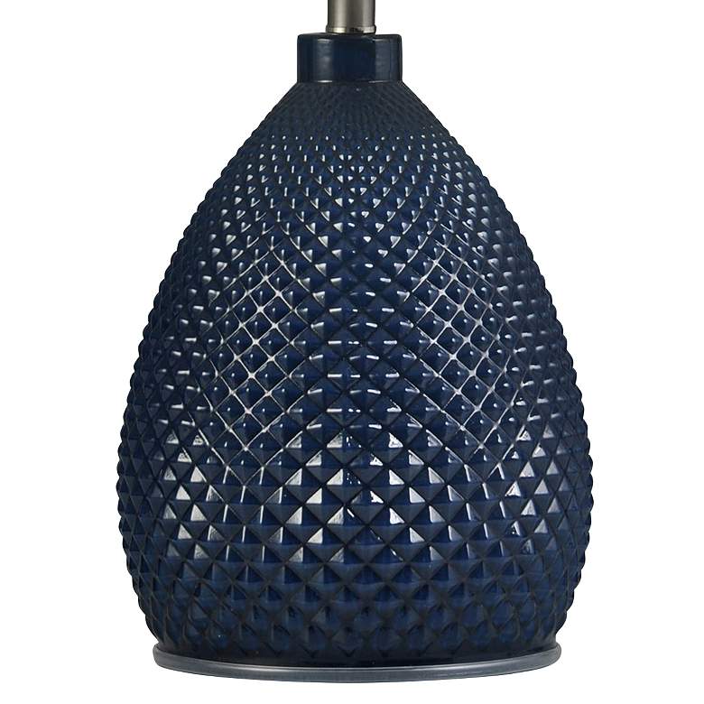 Image 2 Delevan Navy Blue Glass Table Lamp more views