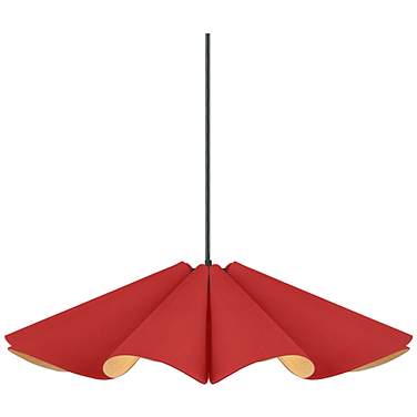 Delfina Pendant WEP Light Collection - Black Finish - Red Shade