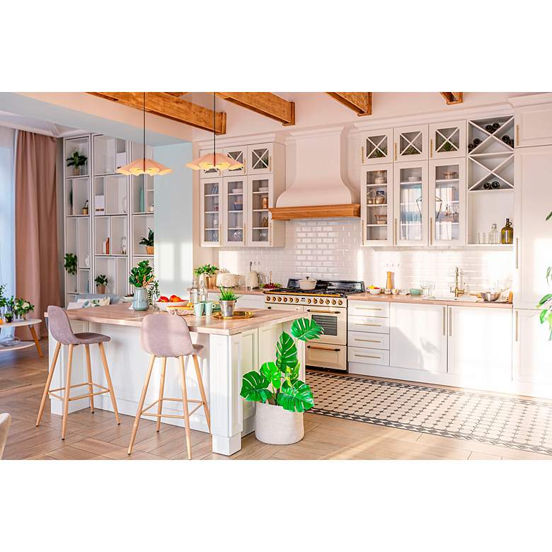 Image 3 Delfina Pendant WEP Light Collection - Black Finish - Rose Shade more views