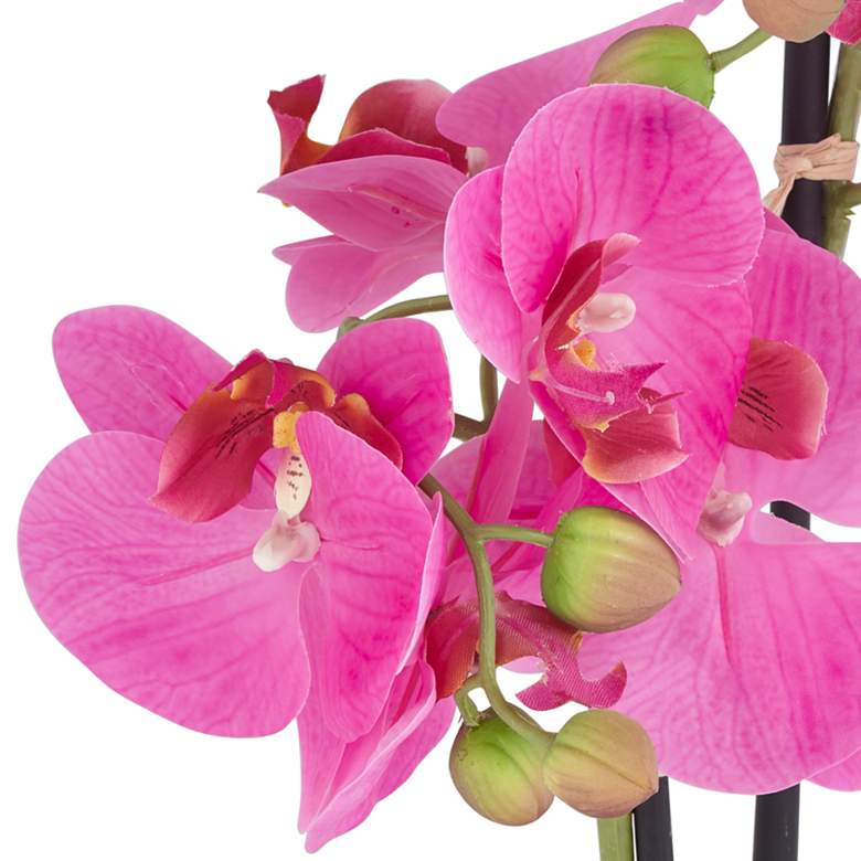 Image 4 Delfina Rose-Red Orchid 24" High Faux Flowers in Ceramic Pot more views