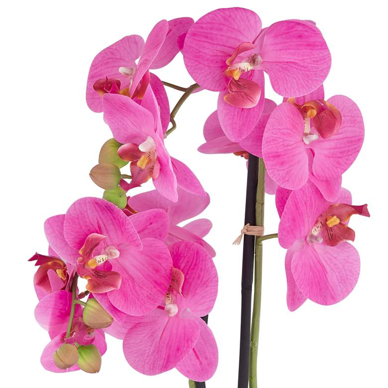 Image 5 Delfina Rose-Red Orchid 24" High Faux Flowers in Ceramic Pot more views