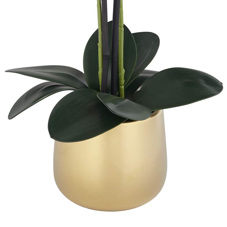 Image 6 Delfina Rose-Red Orchid 24" High Faux Flowers in Ceramic Pot more views