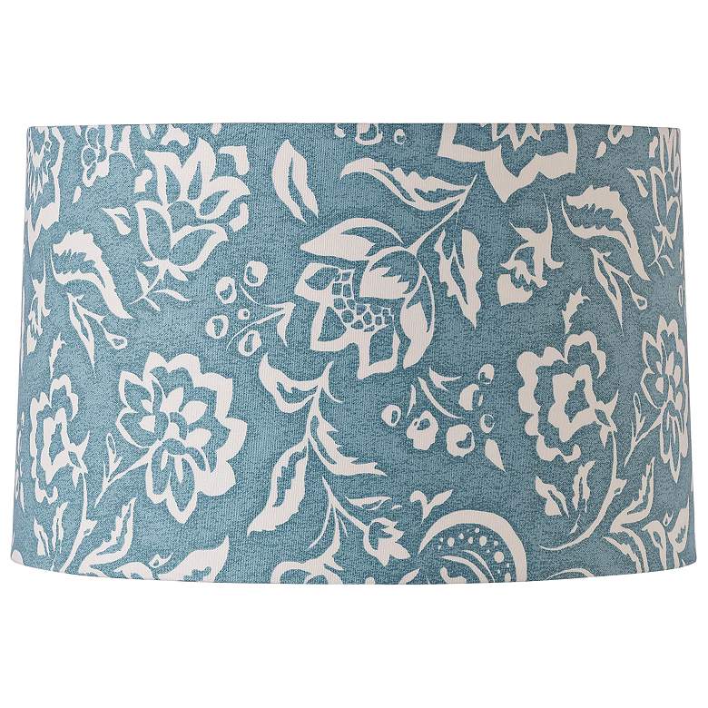 Image 1 Delft Rokeby Road Blue-White Drum Shade 15x16x10 (Spider)