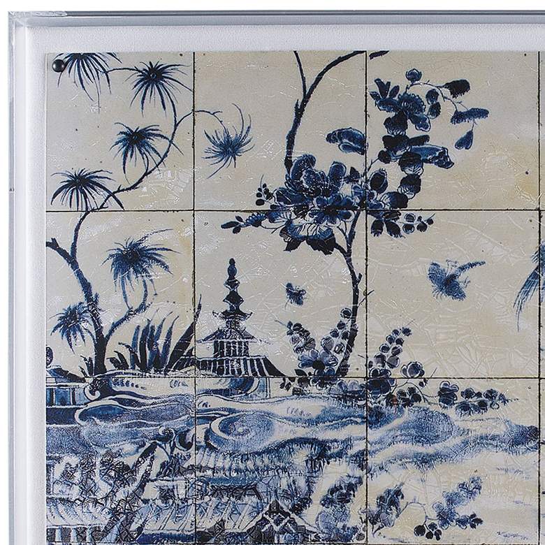 Image 2 Delft Tile I 30" Square Shadow Box Giclee Canvas Wall Art more views