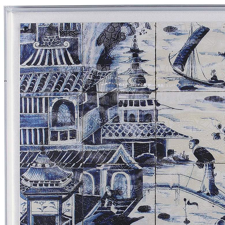 Image 2 Delft Tile II 30 inch Square Shadow Box Giclee Canvas Wall Art more views