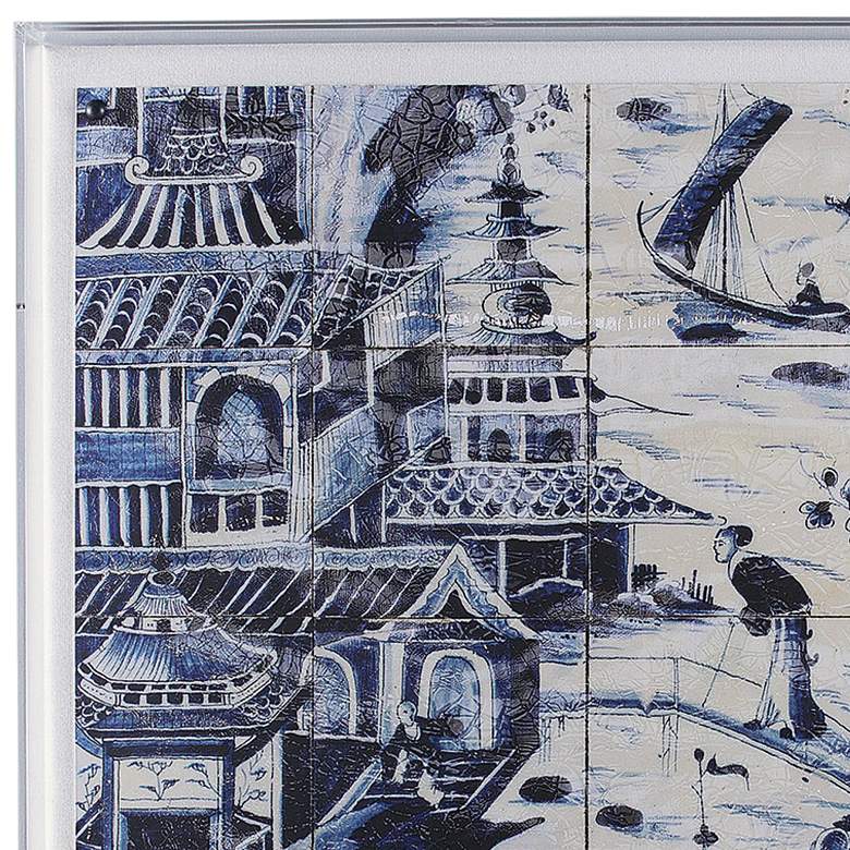 Image 2 Delft Tile II 30" Square Shadow Box Giclee Canvas Wall Art more views