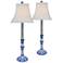 Delftware 24" Blue and White Porcelain Buffet Lamps Set of 2
