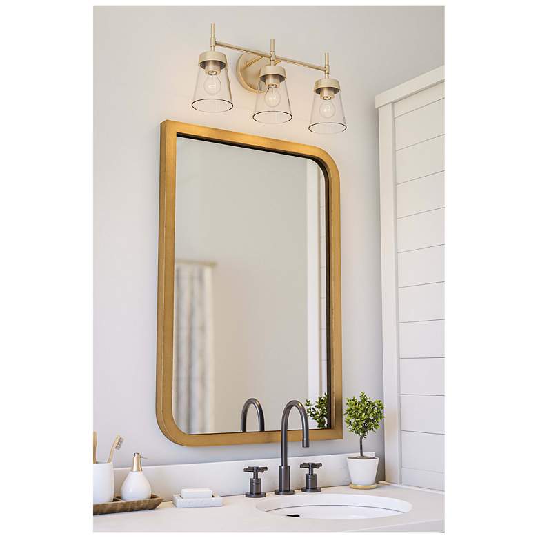 Image 5 Delgado 20.86" Wide 3-Light Antique Brass Vanity Light more views