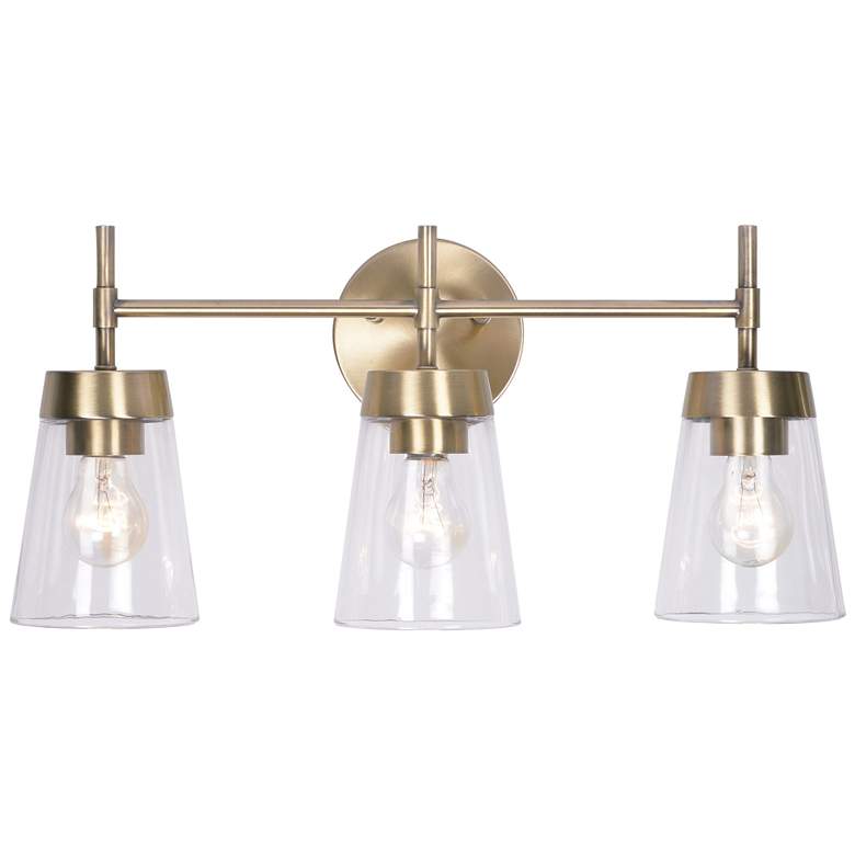Image 1 Delgado 20.86" Wide 3-Light Antique Brass Vanity Light