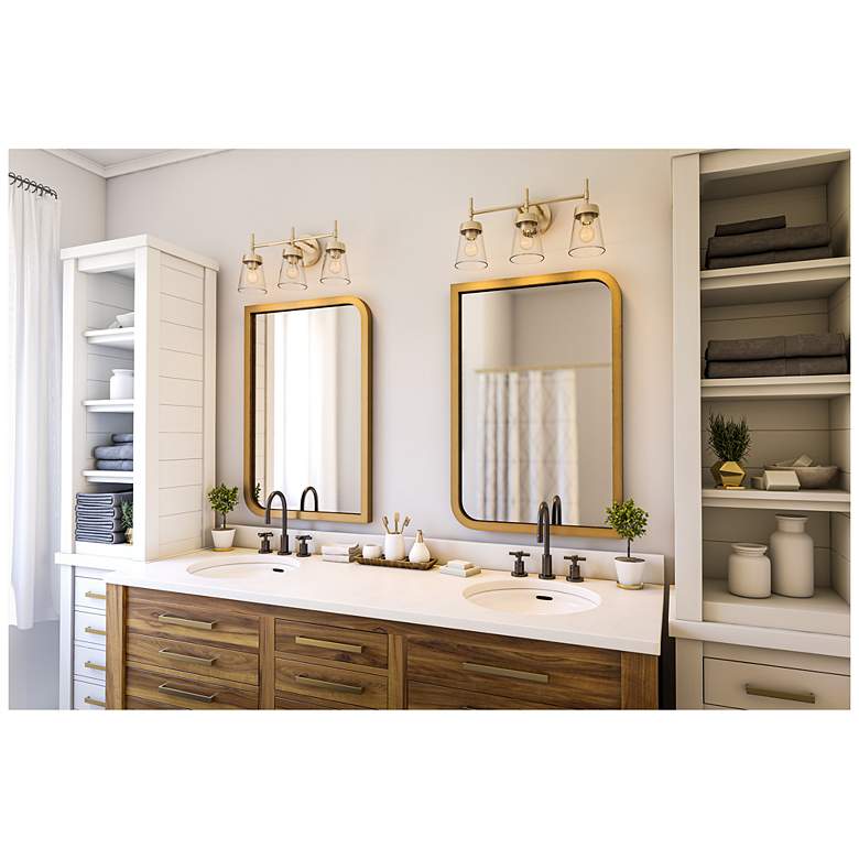 Image 2 Delgado 20.86" Wide 3-Light Antique Brass Vanity Light more views