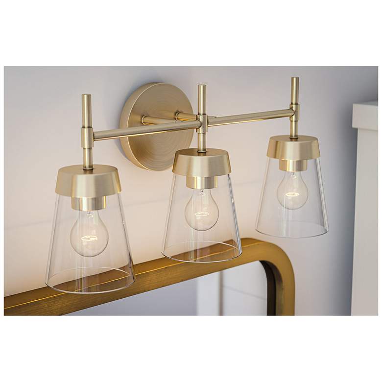 Image 3 Delgado 20.86" Wide 3-Light Antique Brass Vanity Light more views
