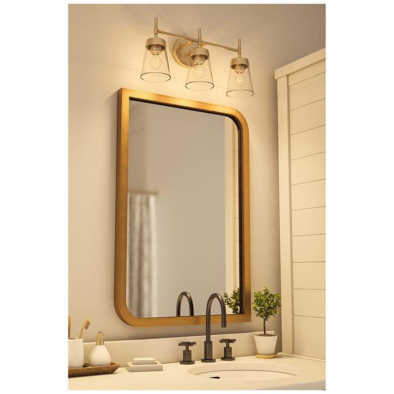 Image 6 Delgado 20.86" Wide 3-Light Antique Brass Vanity Light more views