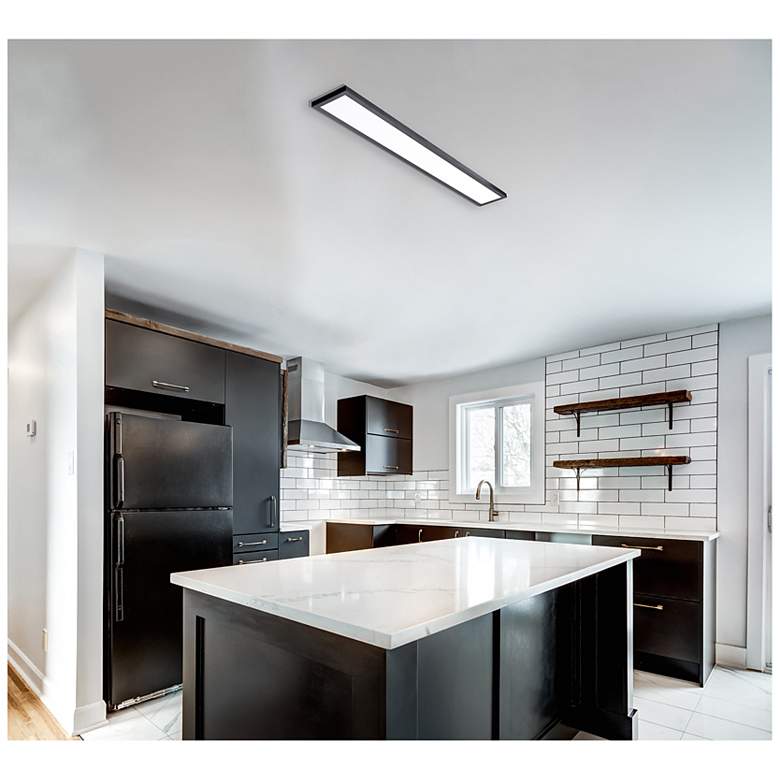 Image 2 Delgado 24" Wide 277V Black LED Linear Flush Mount more views